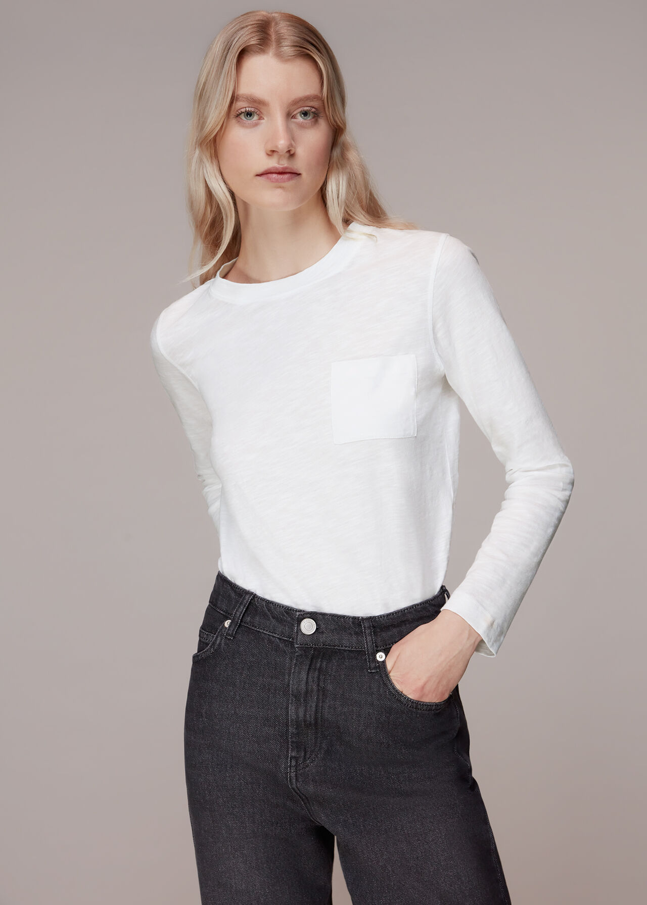 Crew Neck Pocket Top